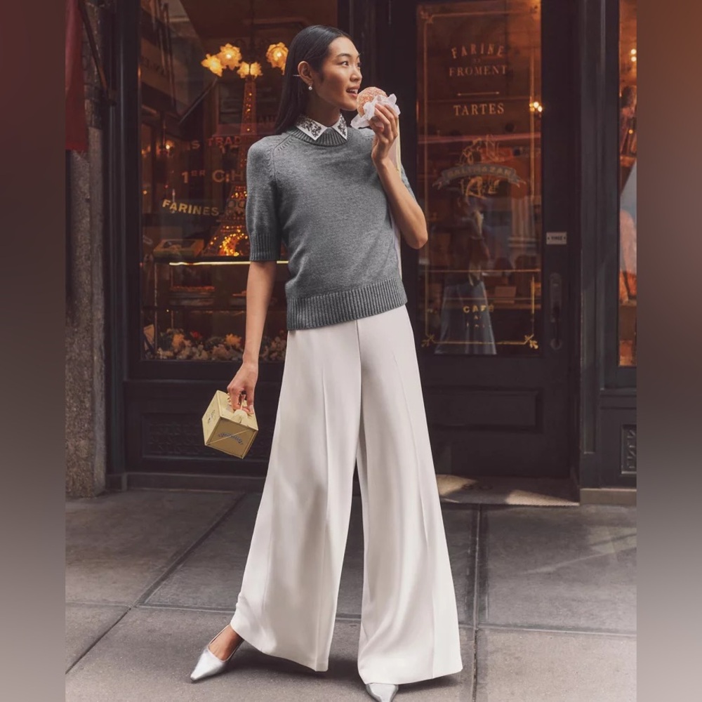 Ann Taylor The Dramatic Wide-Leg Crepe Pant 830427